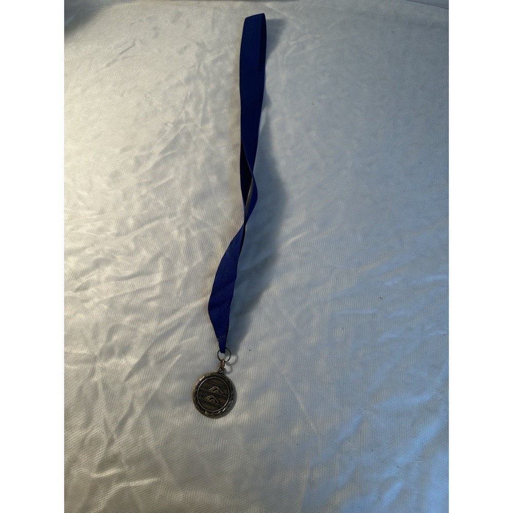 Hodges Badge Co. Swimming Medal Blue Ribbon